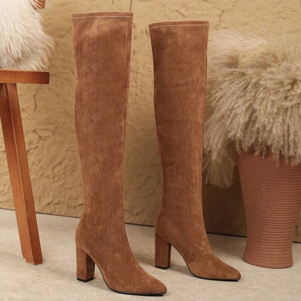 Fashion Commuter, Versatile Party, Outdoor Casual, Over-The-Knee Elastic Boot - Picture 2 of 4